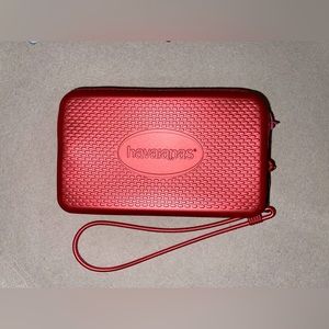 Havaianas Metallic Silicone Mini Bag Plus NWOT Clutch Rust Brick Rice Pattern